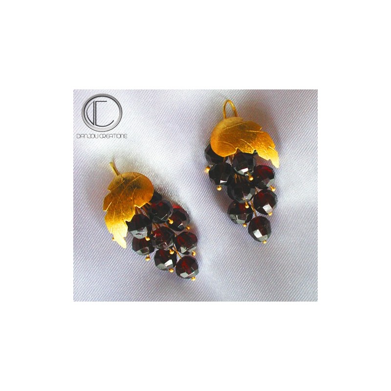 Boucles d'oreilles vignes.Or 750/1000