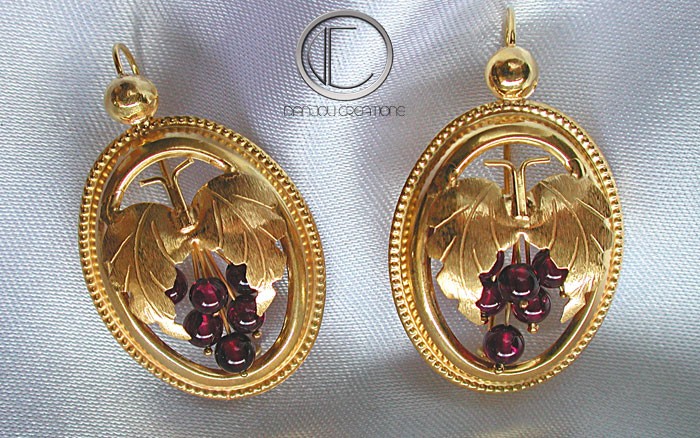 Vine Earrings. Gold 750/1000