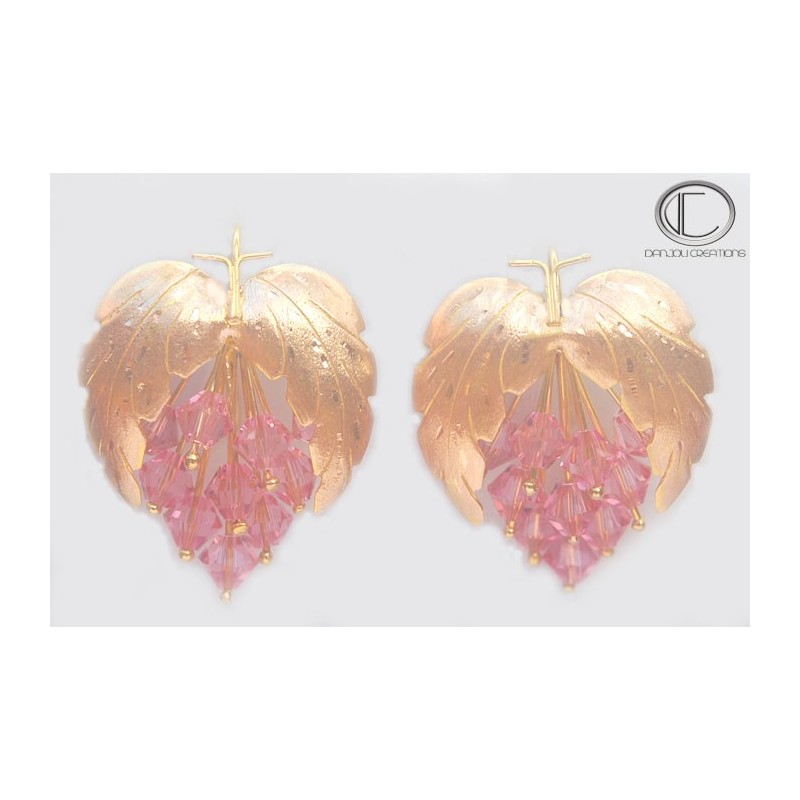 Boucles d'oreilles vignes.Or 750/1000