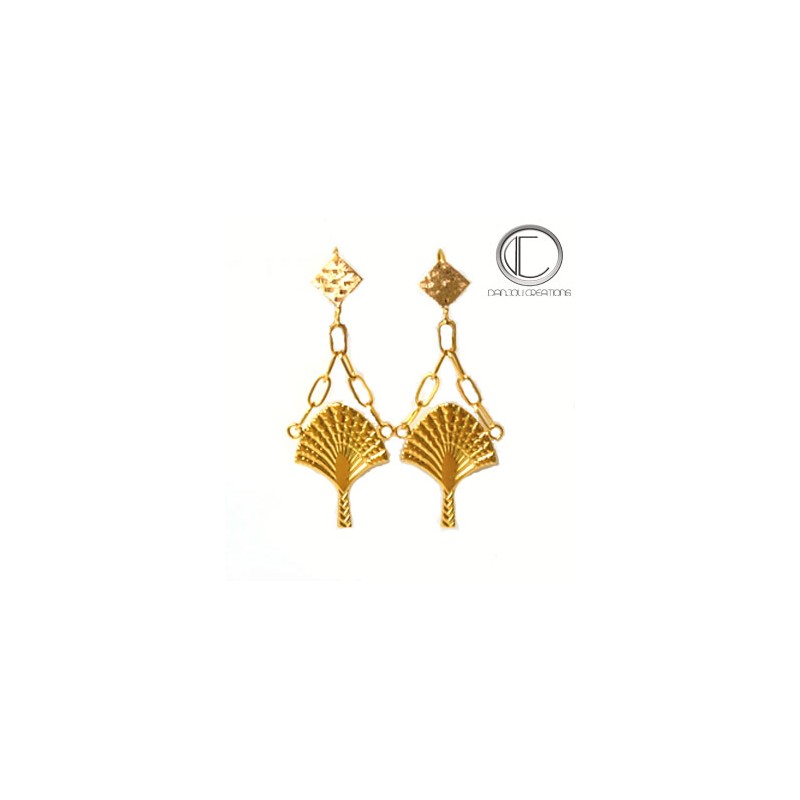 Boucles d'oreilles Arbre du voyageur.Or 750/1000