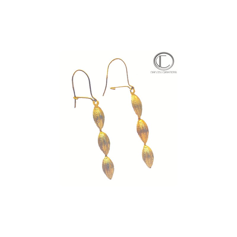 EARRINGS DENT OF COCOA. 750/1000 Gold