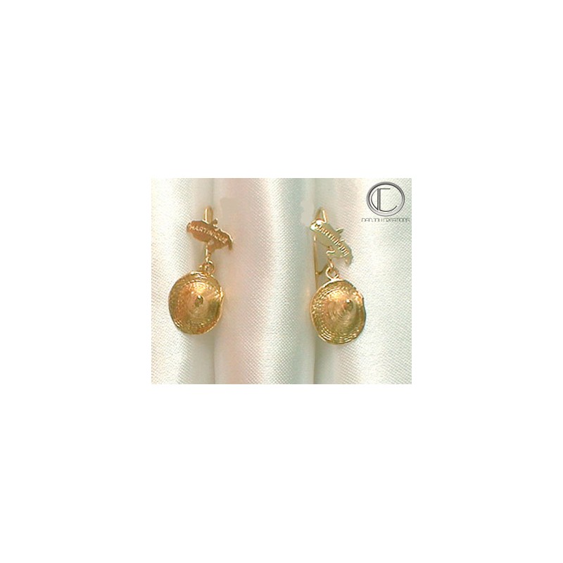 Boucles d'oreilles bakoua.Or 750/1000
