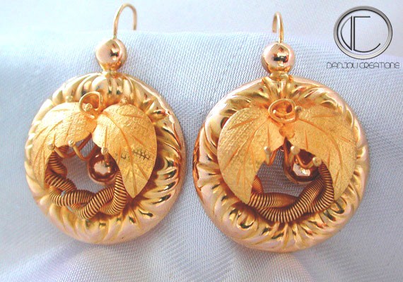 Pendientes oruga.Oro 750/1000