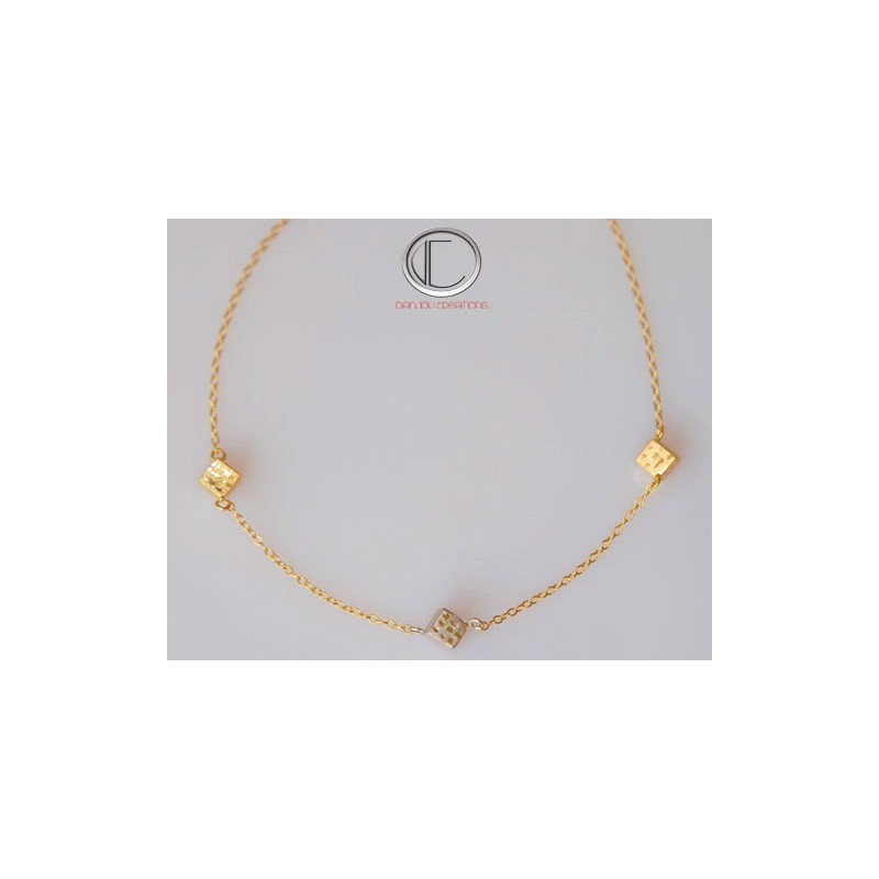 Collier Cubes .Or 750/1000