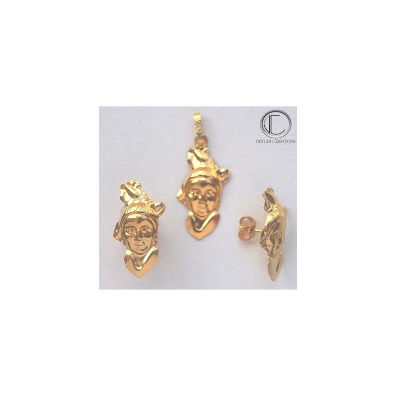 PARURE TETE ANTILLAISE.OR750/1000