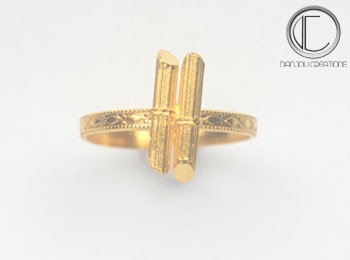 Bague cannes a Sucre.Or 750/1000