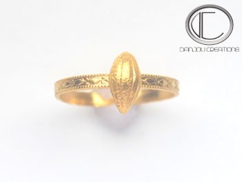 Bague cabosse de cacao.Or 750/1000